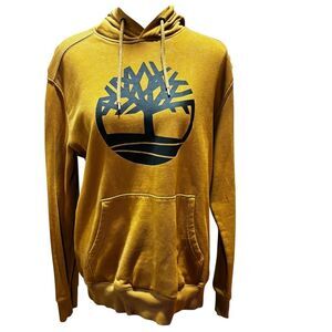 Timberland Graphic Pullover Hoodie Kennebec River Tree Logo, Wheat/Black Men Med